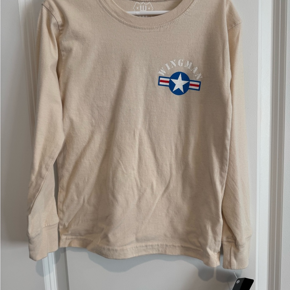 Wingman Cream Long Sleeve Kids Tee